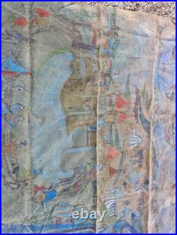 Peinture Ancienne, Huile Sur Toile Grande Dimension