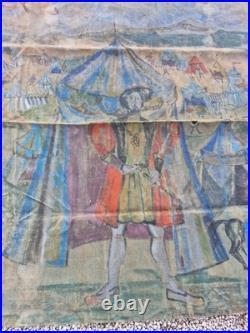 Peinture Ancienne, Huile Sur Toile Grande Dimension