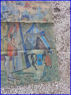 Peinture Ancienne, Huile Sur Toile Grande Dimension