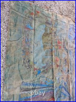 Peinture Ancienne, Huile Sur Toile Grande Dimension