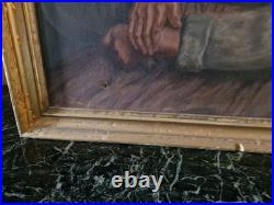 Peinture Ancienne Huile Sur Toile Portrait De Femme