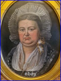 Peinture Ancienne, Huile Sur Toile Portrait De Femme XIX Ème S