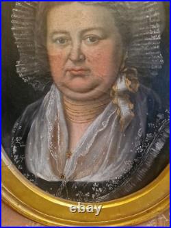 Peinture Ancienne, Huile Sur Toile Portrait De Femme XIX Ème S