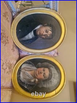 Peinture Ancienne, Huile Sur Toile Portrait De Femme XIX Ème S