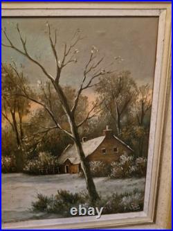 Peinture Ancienne Huile Sur Toile Représentant Un Paysage