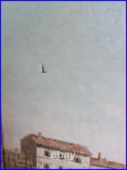 Peinture Ancienne, Huile Sur Toile Représentant Une Marine Signée