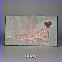 Peinture Ancienne Huile Sur Toile Scène De Genre Femme Tableau Encadré Signé