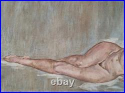 Peinture Ancienne Huile Sur Toile Scène De Genre Femme Tableau Encadré Signé