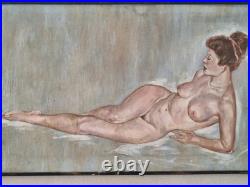 Peinture Ancienne Huile Sur Toile Scène De Genre Femme Tableau Encadré Signé