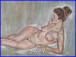 Peinture Ancienne Huile Sur Toile Scène De Genre Femme Tableau Encadré Signé