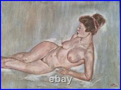 Peinture Ancienne Huile Sur Toile Scène De Genre Femme Tableau Encadré Signé