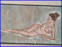 Peinture Ancienne Huile Sur Toile Scène De Genre Femme Tableau Encadré Signé