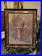Peinture Ancienne, Huile Sur Toile Scène Romantique Signée