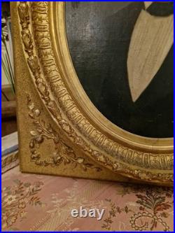 Peinture Ancienne, Portrait De Notaire Huile Sur Toile Encadrée 19 Ème S