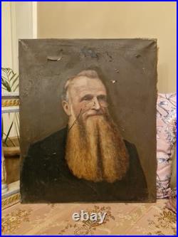 Peinture Anciennne, Huile Sur Toile Représentant Un Portrait D'homme Signée