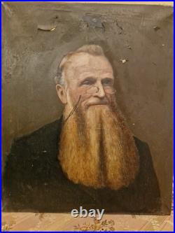 Peinture Anciennne, Huile Sur Toile Représentant Un Portrait D'homme Signée