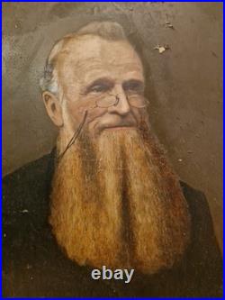 Peinture Anciennne, Huile Sur Toile Représentant Un Portrait D'homme Signée