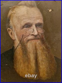 Peinture Anciennne, Huile Sur Toile Représentant Un Portrait D'homme Signée