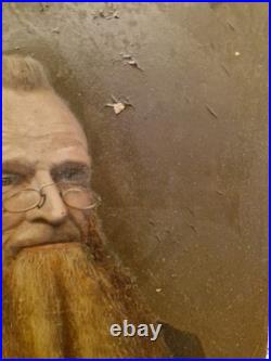 Peinture Anciennne, Huile Sur Toile Représentant Un Portrait D'homme Signée