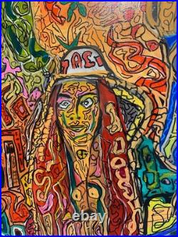 Peinture Art Brut, Ouvre Originale, Peinture Acrylique 60x50cm, Art