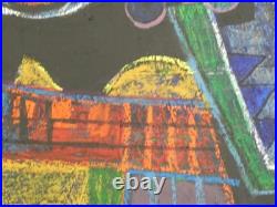 Peinture Composition Sur Toile Signee Agustin Ubeda 1925-2007