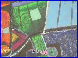 Peinture Composition Sur Toile Signee Agustin Ubeda 1925-2007