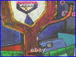 Peinture Composition Sur Toile Signee Agustin Ubeda 1925-2007