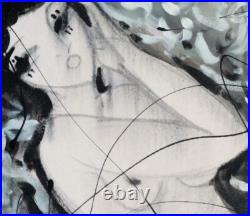 Peinture Femme nue Huile sur toile Hrasarkos Certificat authenticité 73x60 cm XL