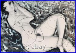 Peinture Femme nue Huile sur toile Hrasarkos Certificat authenticité 73x60 cm XL