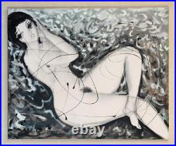 Peinture Femme nue Huile sur toile Hrasarkos Certificat authenticité 73x60 cm XL