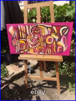 Peinture Frédérique Manley huile sur toile 80 X 40 centimètres