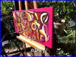 Peinture Frédérique Manley huile sur toile 80 X 40 centimètres