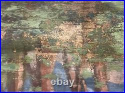 Peinture Huile Sur Toile 1950 Forêt Landes Recto Verso Eglise Art A Identifier