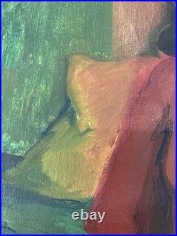 Peinture Huile Sur Toile Fauve Fauvisme Fauviste 1950 Portrait Femme Painting