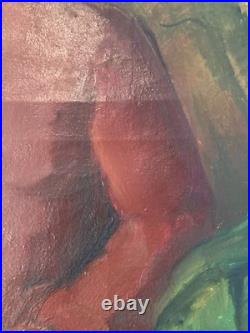 Peinture Huile Sur Toile Fauve Fauvisme Fauviste 1950 Portrait Femme Painting
