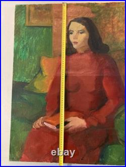 Peinture Huile Sur Toile Fauve Fauvisme Fauviste 1950 Portrait Femme Painting