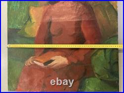 Peinture Huile Sur Toile Fauve Fauvisme Fauviste 1950 Portrait Femme Painting