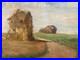 Peinture Huile Sur Toile Montagne Paille Foin Champ Paysan 1950 À Identifier Art