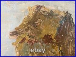 Peinture Huile Sur Toile Montagne Paille Foin Champ Paysan 1950 À Identifier Art
