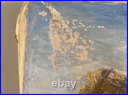 Peinture Huile Sur Toile Montagne Paille Foin Champ Paysan 1950 À Identifier Art