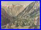 Peinture Huile Sur Toile Montagne Pyrénées Art Atelier 1950 Paysage Rocher