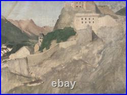 Peinture Huile Sur Toile Montagne Pyrénées Art Atelier Robert Santerne 1950