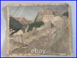 Peinture Huile Sur Toile Montagne Pyrénées Art Atelier Robert Santerne 1950