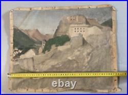 Peinture Huile Sur Toile Montagne Pyrénées Art Atelier Robert Santerne 1950