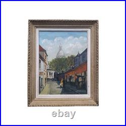 Peinture Huile Sur Toile Paris vue de Montmartre Le Sacré Cour Tableau Encadré