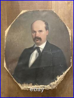 Peinture Huile Sur Toile Portrait Homme Moustache 1890 Durand A Identifier Art