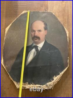 Peinture Huile Sur Toile Portrait Homme Moustache 1890 Durand A Identifier Art