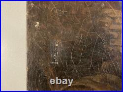 Peinture Huile Sur Toile Scène De Village Charrette Paysage XIXe Ancien Art 1850