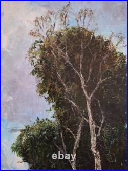 Peinture Huile Sur Toile Un Berger Et Son Troupeau Tableau Paysage Signé