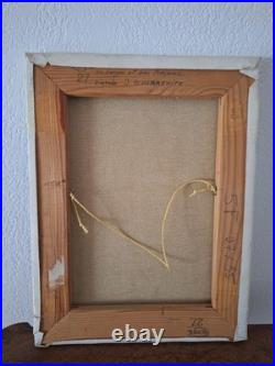 Peinture Huile Sur Toile Un Berger Et Son Troupeau Tableau Paysage Signé